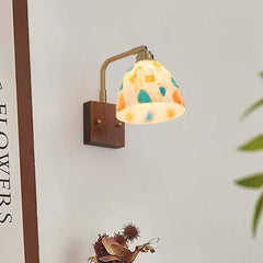 Seashell Wall Lamp Adjustable with Wood Backplate