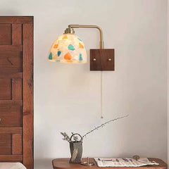 Seashell Wall Lamp Adjustable with Wood Backplate