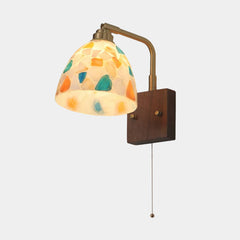 Seashell Wall Lamp Adjustable with Wood Backplate