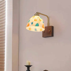 Seashell Wall Lamp Adjustable with Wood Backplate