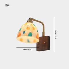 Seashell Wall Lamp Adjustable with Wood Backplate