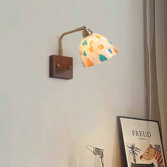 Seashell Wall Lamp Adjustable with Wood Backplate