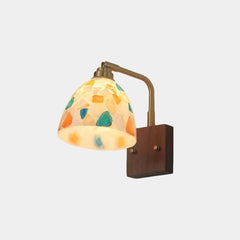 Seashell Wall Lamp Adjustable with Wood Backplate