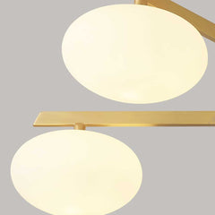 Plafonnier semi-encastré moderne en laiton avec globe en verre, noir/doré