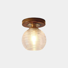 Semi Flush Ceiling Light Vintage Small Wood