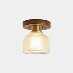 Semi Flush Ceiling Light Vintagel Glass Wood