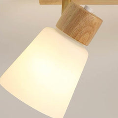 Semi Flush Ceiling Light Wood Track Spotlight Detail