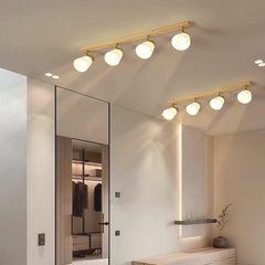 Semi-Flush Ceiling Light Wood Track Spotlight Dress Room