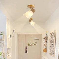 Semi Flush Ceiling Light Wood Track Spotlight Entryway