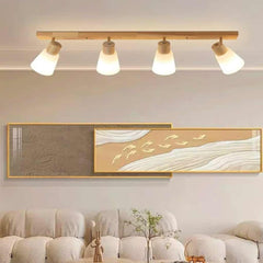 Semi Flush Ceiling Light Wood Track Spotlight Room