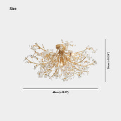 Félig süllyesztett csillár mennyezeti könnyű luxus kristály ág