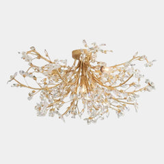 Félig süllyesztett csillár mennyezeti könnyű luxus kristály ág