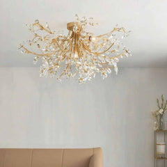 Félig süllyesztett csillár mennyezeti könnyű luxus kristály ág