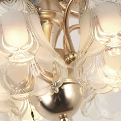 Jahrgang Halb-Einbau Gold Deckenventilator mit Licht, 4 Flügel