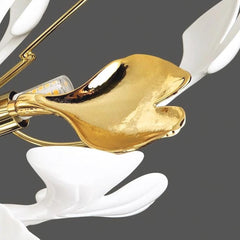 Semi-Flush Mount Ceiling Light Artistic Ginkgo Leave Detail