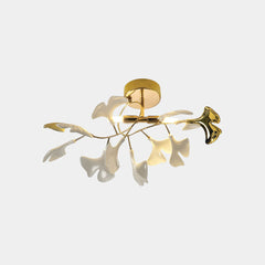 Semi-Flush Mount Ceiling Light Artistic Ginkgo Leaves
