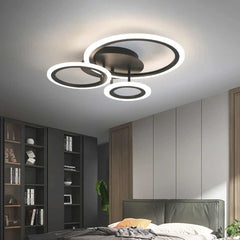 Semi Flush Mount Ceiling Light Geometric LED Dimmable Black Bedroom