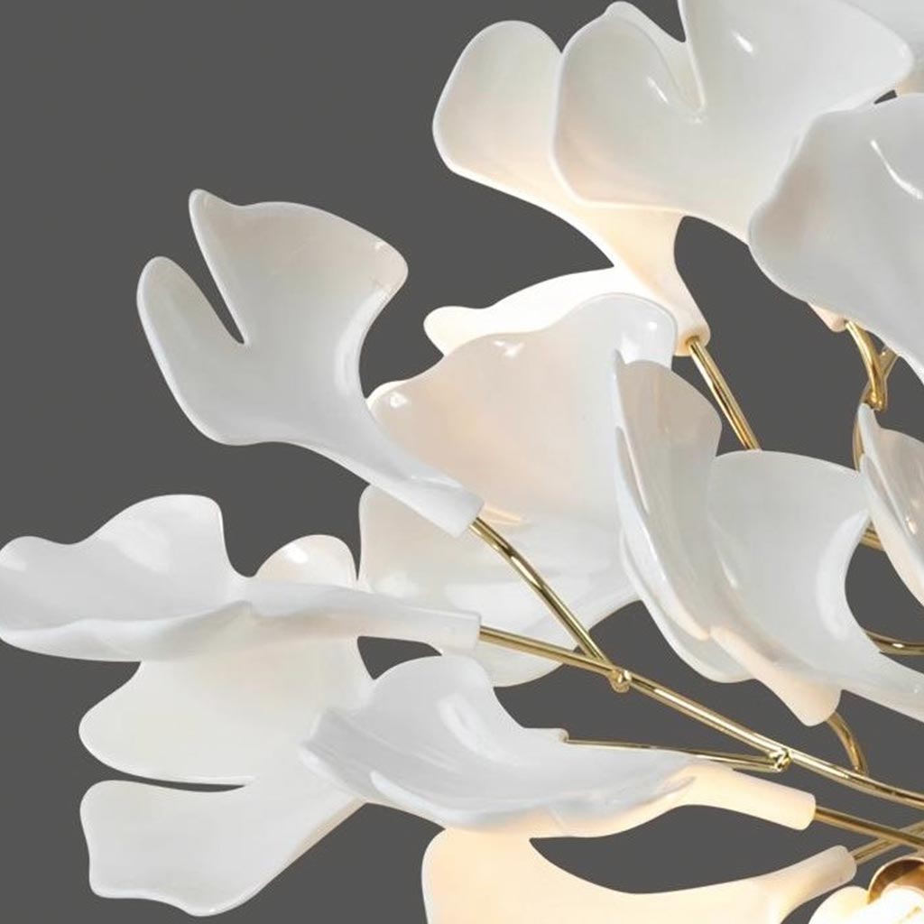 Semi-Flush Mount Ceiling Light Ginkgo Leave