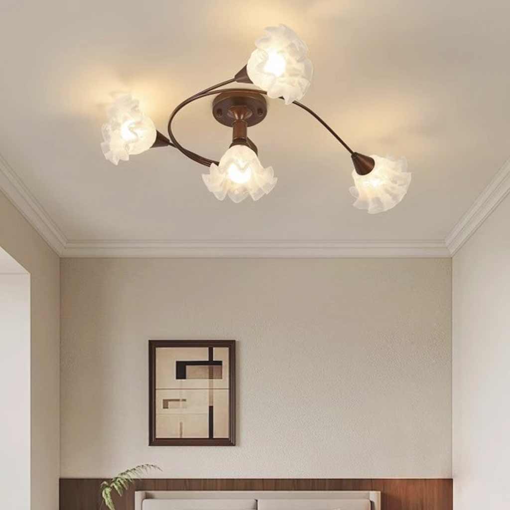 Semi Flush Mount Ceiling Light Glass Bedroom