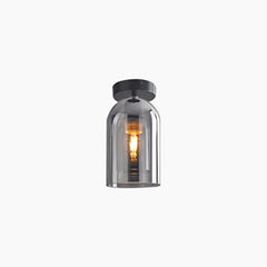 Semi Flush Mount Ceiling Light Glass Black