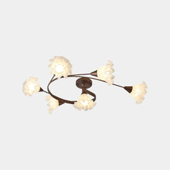 Semi Flush Mount Ceiling Light Glass Flower Lily of the Valley