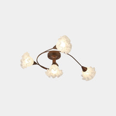 Semi Flush Mount Ceiling Light Glass Flower