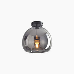 Semi Flush Mount Ceiling Light Glass Globe Black