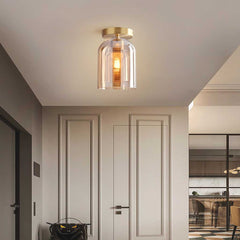 Semi Flush Mount Ceiling Light Glass Globe Hallway