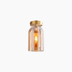 Semi Flush Mount Ceiling Light Glass Gold