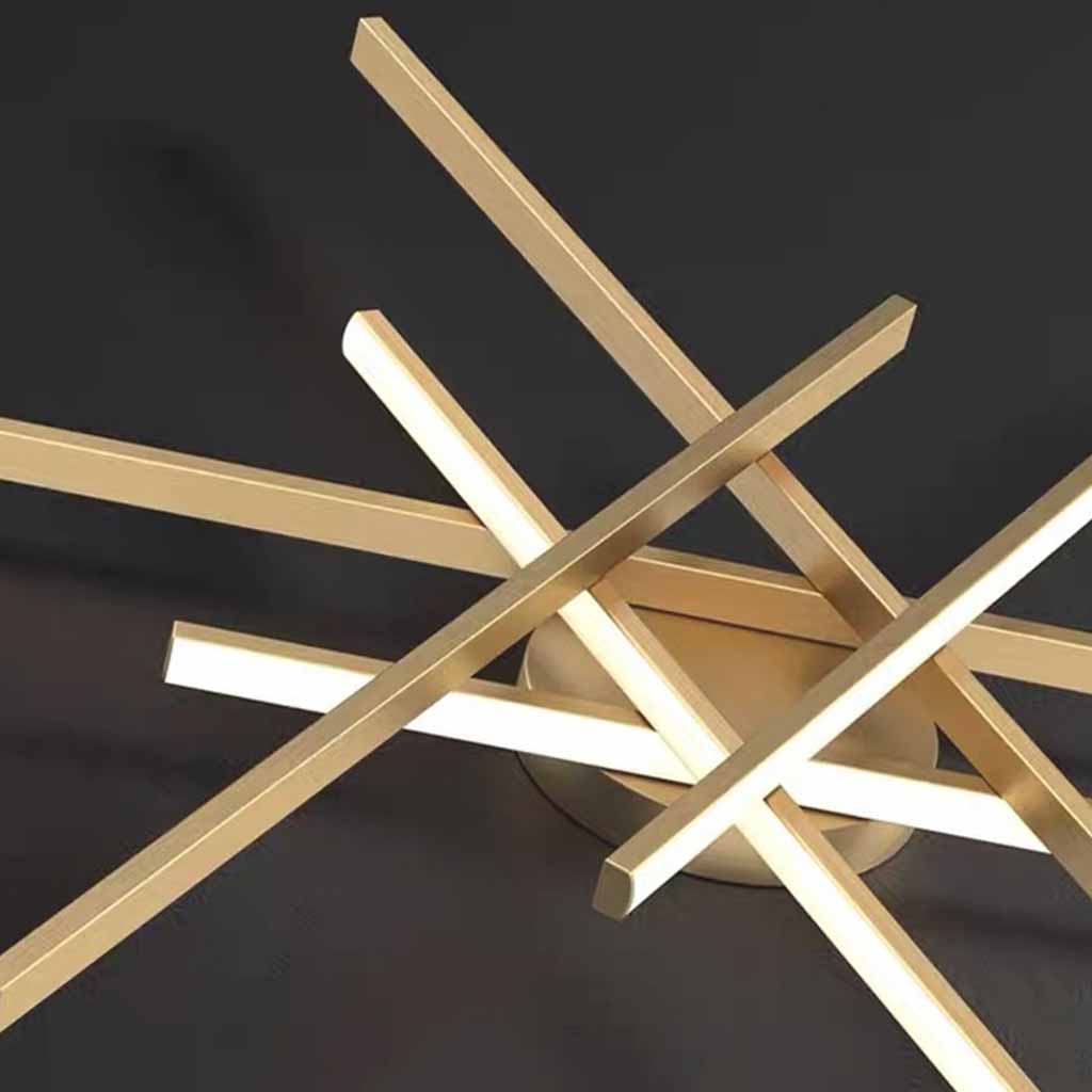 Semi-Flush Mount Ceiling Light Multi Line Brass Sputnik LED Detail