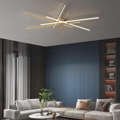 Semi-Flush Mount Ceiling Light Multi Line Brass Sputnik Living Room