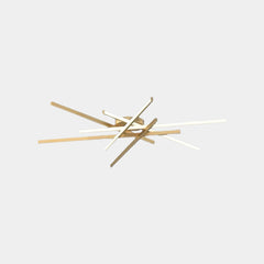 Semi-Flush Mount Ceiling Light Multi Line Brass Sputnik LED