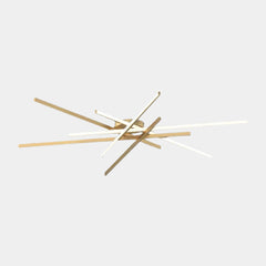 Semi-Flush Mount Ceiling Light Multi Line Brass