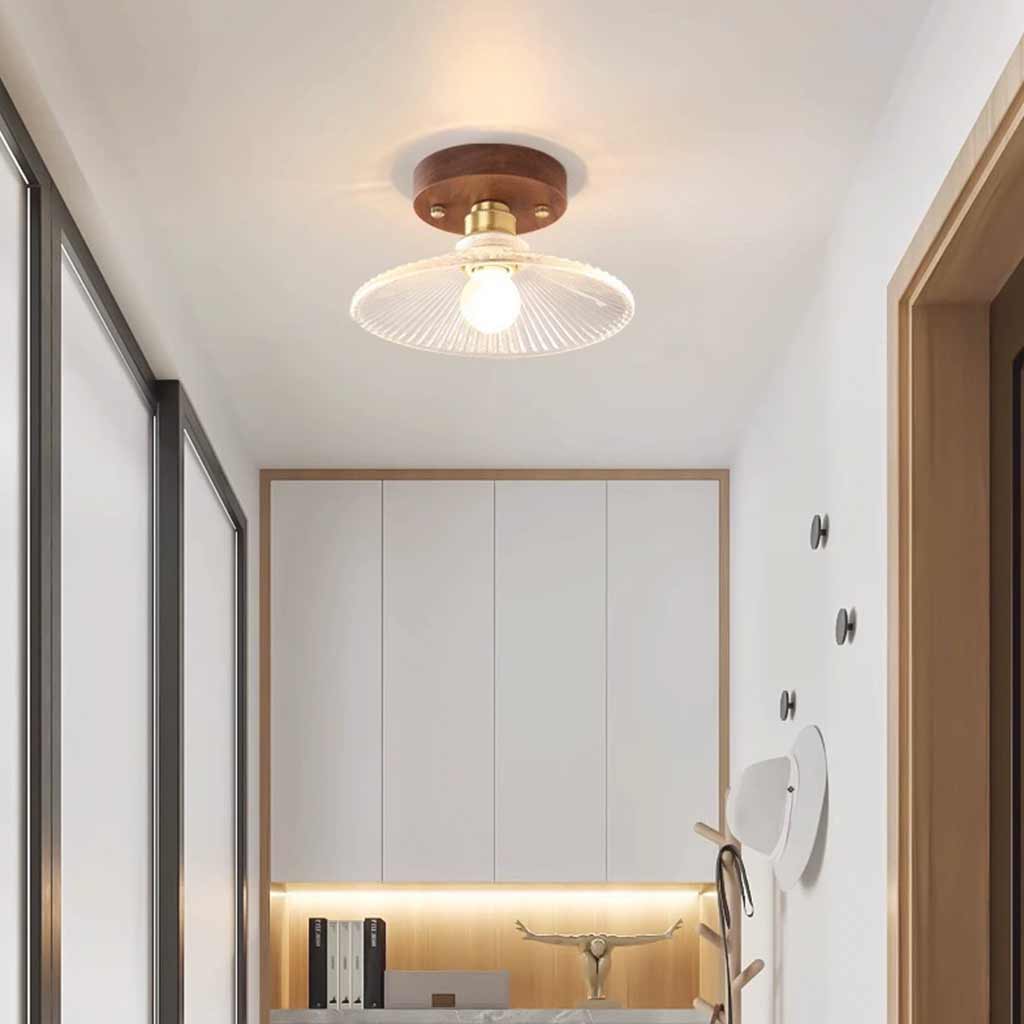 Semi-Flush Mount Ceiling Light Small Vintage Glass Balcony