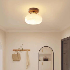 Semi-Flush Mount Ceiling Light Small Vintage Glass Entryway