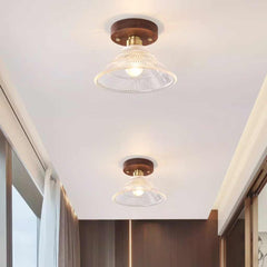 Semi-Flush Mount Ceiling Light Small Vintage Glass Room