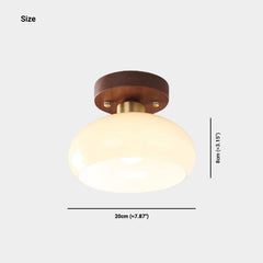 Semi-Flush Mount Ceiling Light Small Vintage Glass Size