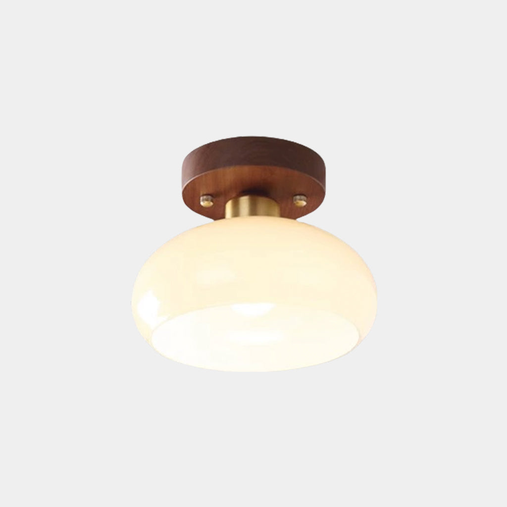 Semi-Flush Mount Ceiling Light Small Vintage Glass