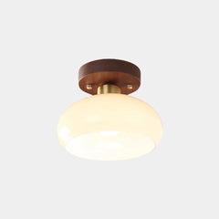 Semi-Flush Mount Ceiling Light Small Vintage Glass