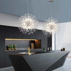 Chandelier Glamorous Dandelion Crystal, Gold/Silver