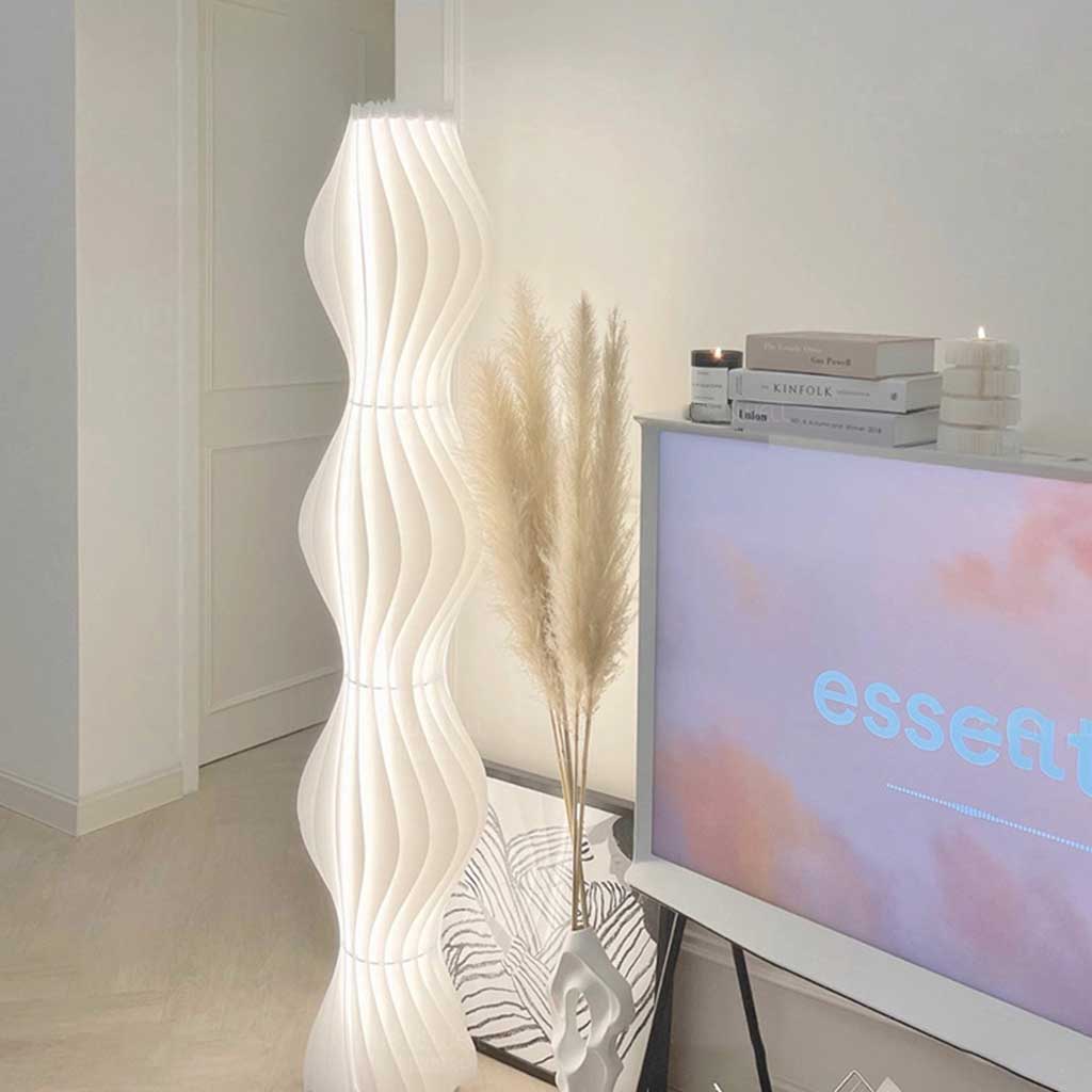 Sleek Floor Lamp PVC Skirt Living Room