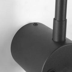Slim LED Wall Lamp with Adjustable Spotlight Black Detail