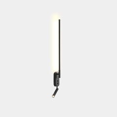 Slim LED Wall Lamp with Adjustable Spotlight Black