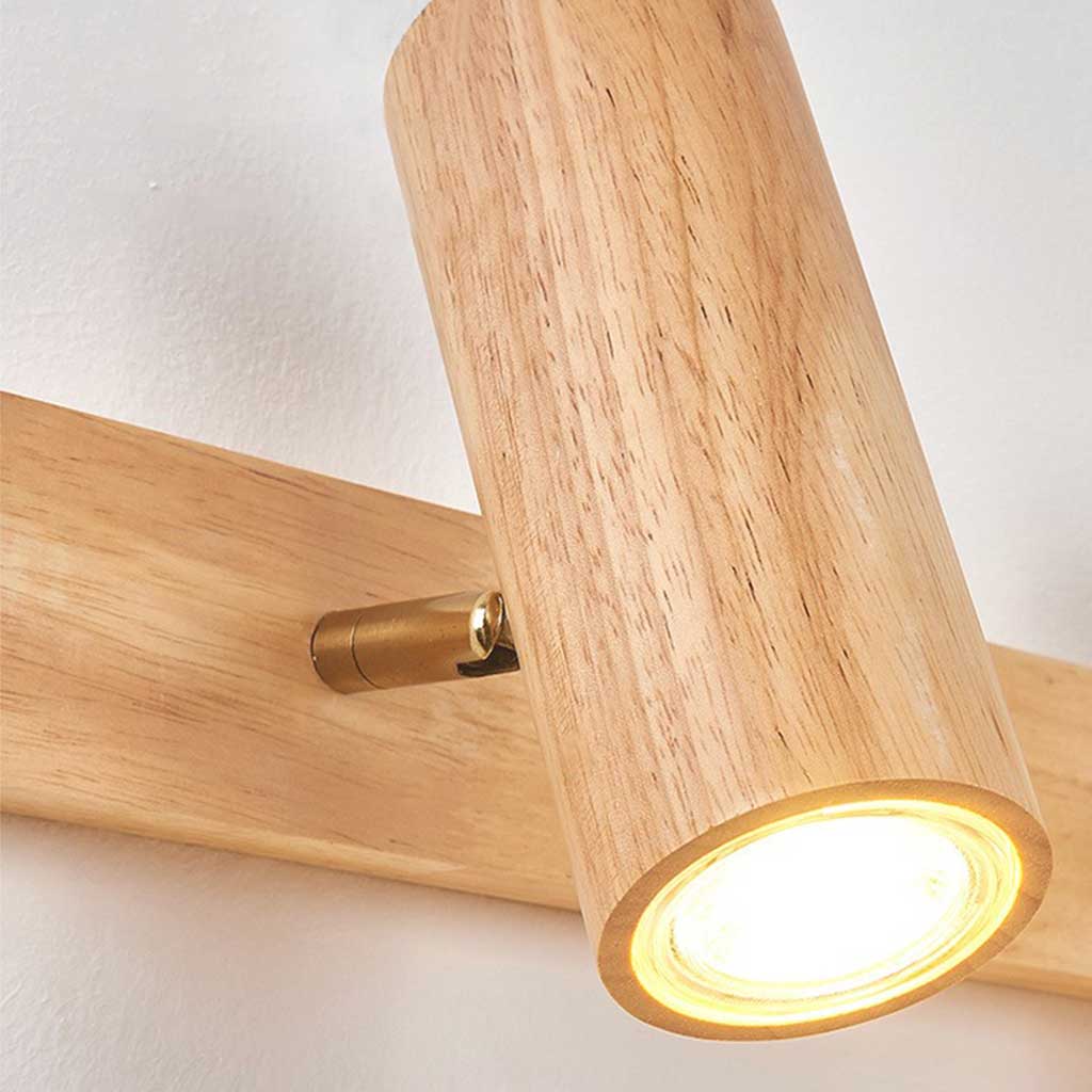 Ceiling Wall Track Lighting Spotlight Nordic Simple LED Wood Walnut Color 1 Head Dia5cm H15cm L1.97 H5.91 7W