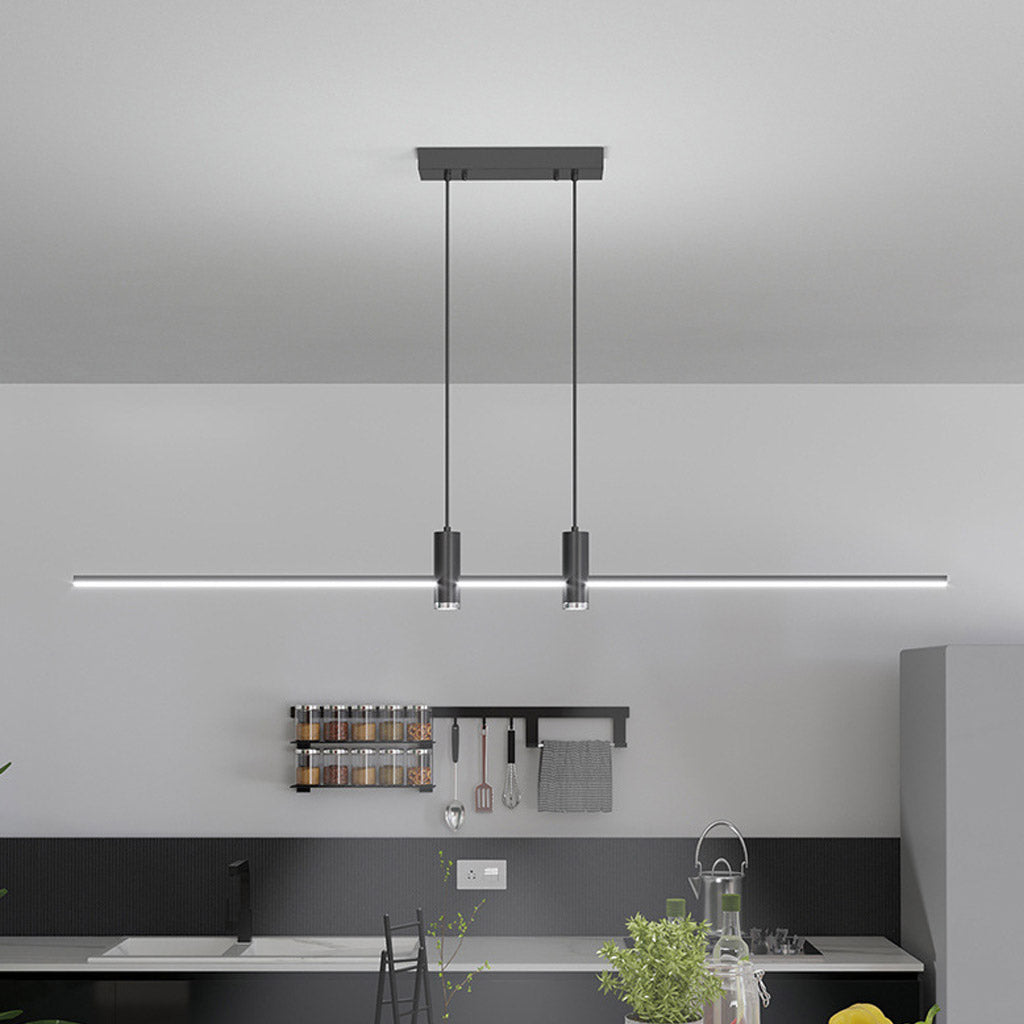 Pendellicht Minimalistische Lineare LED mit Scheinwerfern, Schwarz/Gold