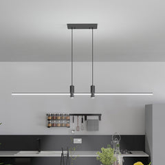 Pendellicht Minimalistische Lineare LED mit Scheinwerfern, Schwarz/Gold