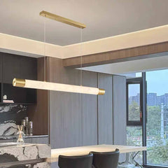 Striscia Lampada a Sospensione Ottone Alabastro Lineare LED