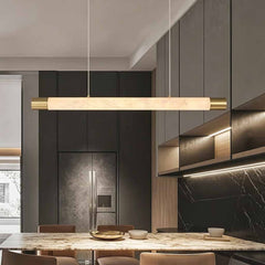 Striscia Lampada a Sospensione Ottone Alabastro Lineare LED