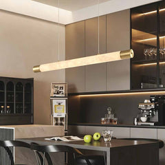 Striscia Lampada a Sospensione Ottone Alabastro Lineare LED