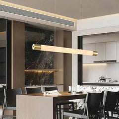 Striscia Lampada a Sospensione Ottone Alabastro Lineare LED